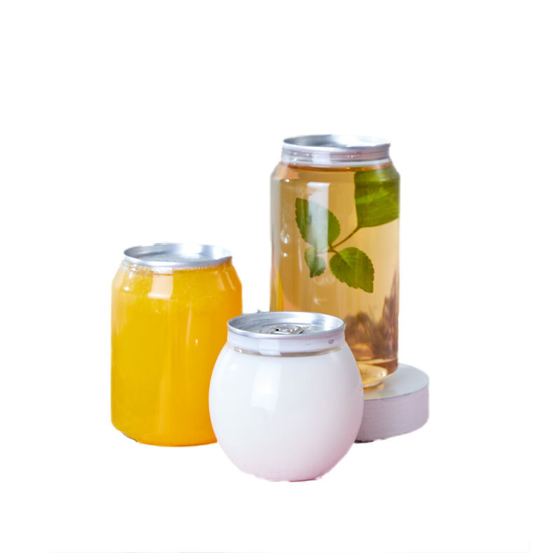 Inventario al por mayor PET plástico transparente de grado alimenticio lata de jugo de yogur botella de bebida desechable image 6