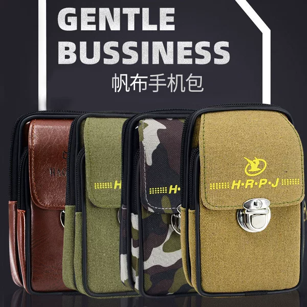 New hanging bag Small Satchel 4-6 inch mobile phone casual men's waist bag mobile phone bag spot wholesale