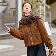 复古毛绒翻领女式羽绒服2025冬季新款时尚洋气保暖外套 ME59167