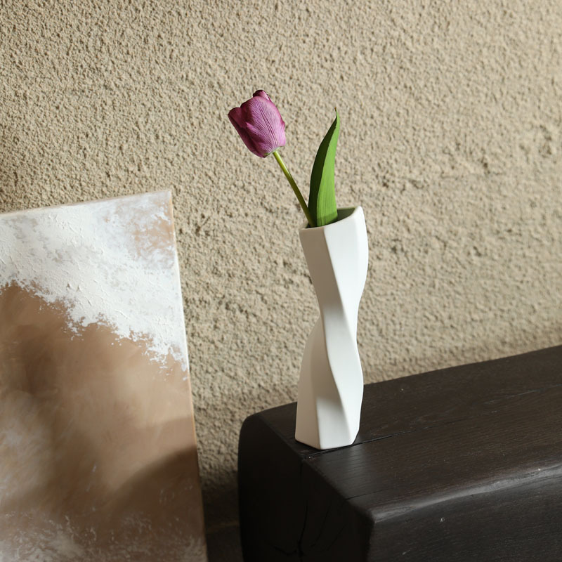 Vaso de cerámica geométrica de estilo de rotación modelo de decoración sala de estar flor artística decorativa vasos de flores