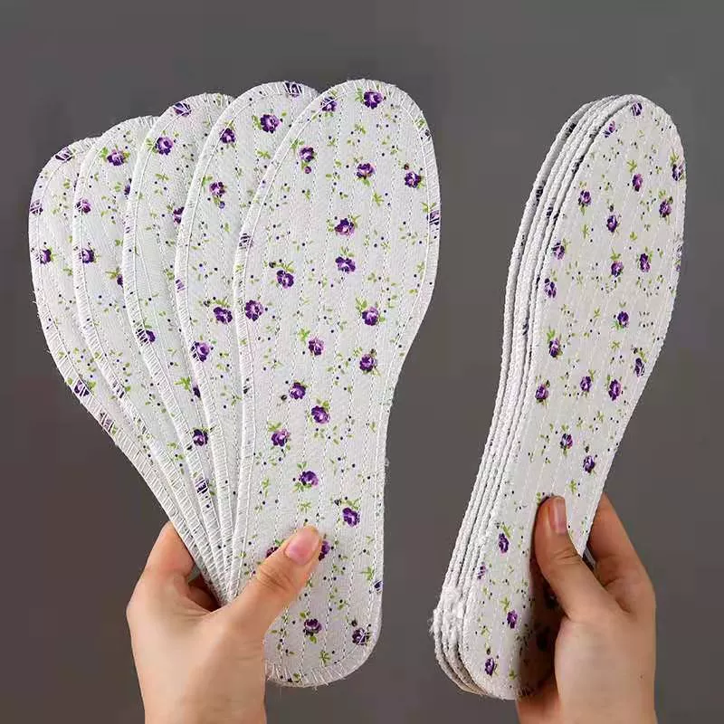 Тканевые стельки с фиолетовым цветком, впитывающие пот, дышащие Мужские и женские стельки, амортизирующие весенние и осенние спортивные стельки оптом