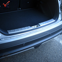 适用于18款三菱奕歌后保险杠专用外置尾门踏板亮条 不锈钢外护板