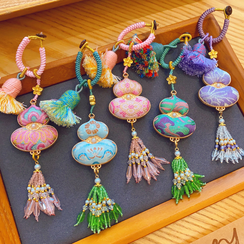 【成品】非遗宋锦葫芦挂件流苏钥匙扣包包配饰车载挂件寺庙同款|undefined