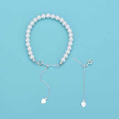 S925 sterling silver extension chain Y-shaped pull-out adjustable love tail chain pearl necklace bracelet diy accessories material