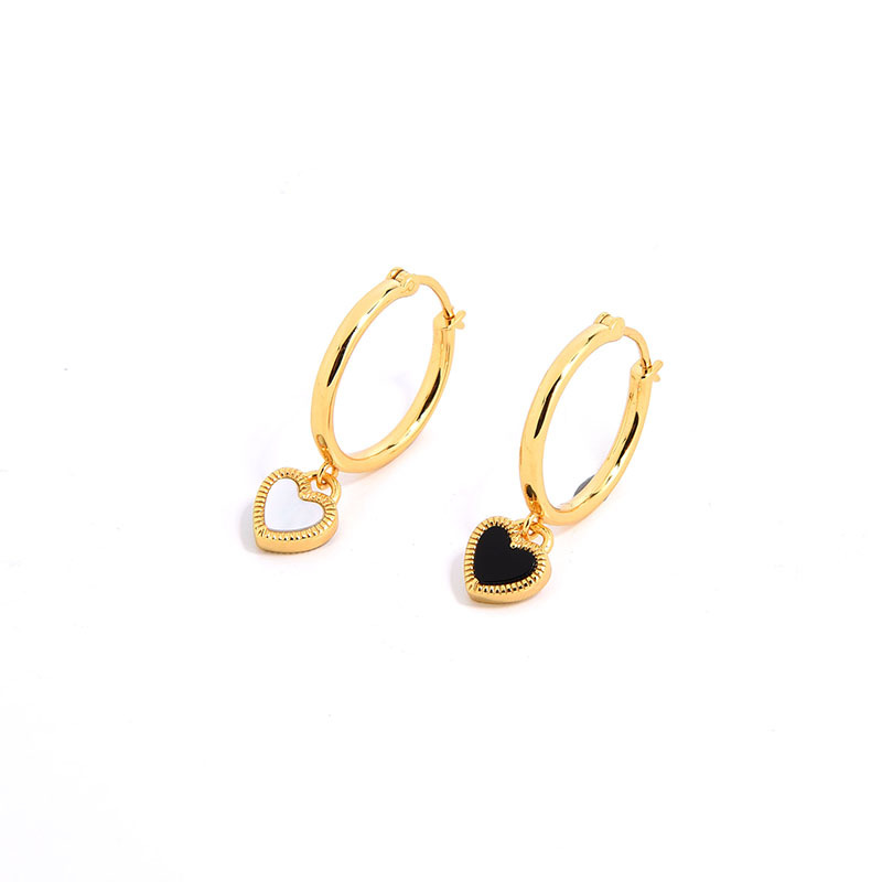 4g Weight 925 Sterling Silver Ear Needle Material Agate, Shell Inlay Material Ear Studs Classification 1 Pair Quantity Holiday, Daily Occasion 925 Sterling Silver Material Heart Shape Pattern Women's Gender Inlay Design Sweet, Simple Style Style 1 Pair 925 Sterling Silver Agate Shell Heart Shape Ear Studs 14
