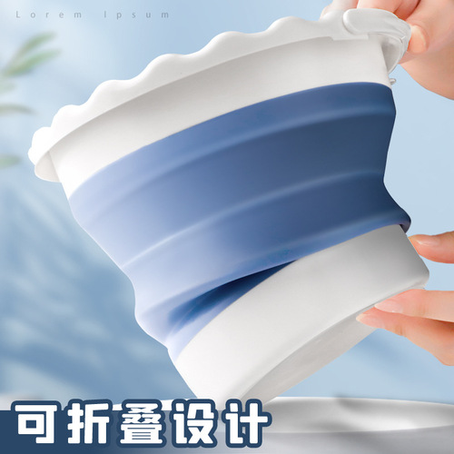 Brush rinsing holder, pen washer holder, special gouache bucket for art students, silicone bucket, Chinese painting bucket, foldable brush bucket