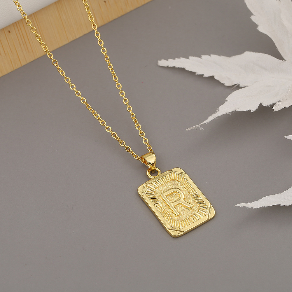 Fashion 26 English Letter Copper Necklace