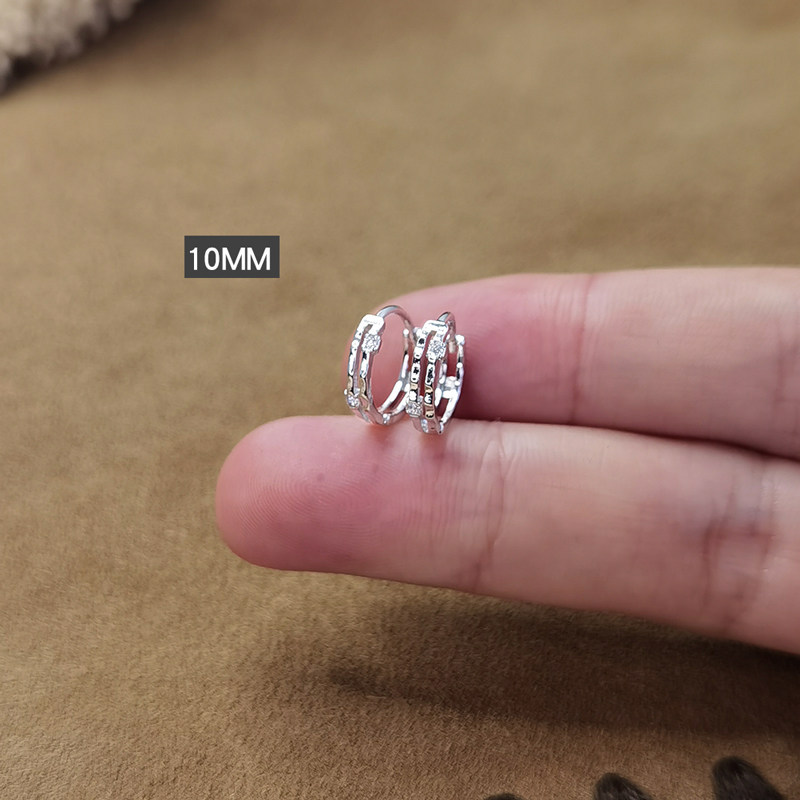 Earrings with zircon, 10mm