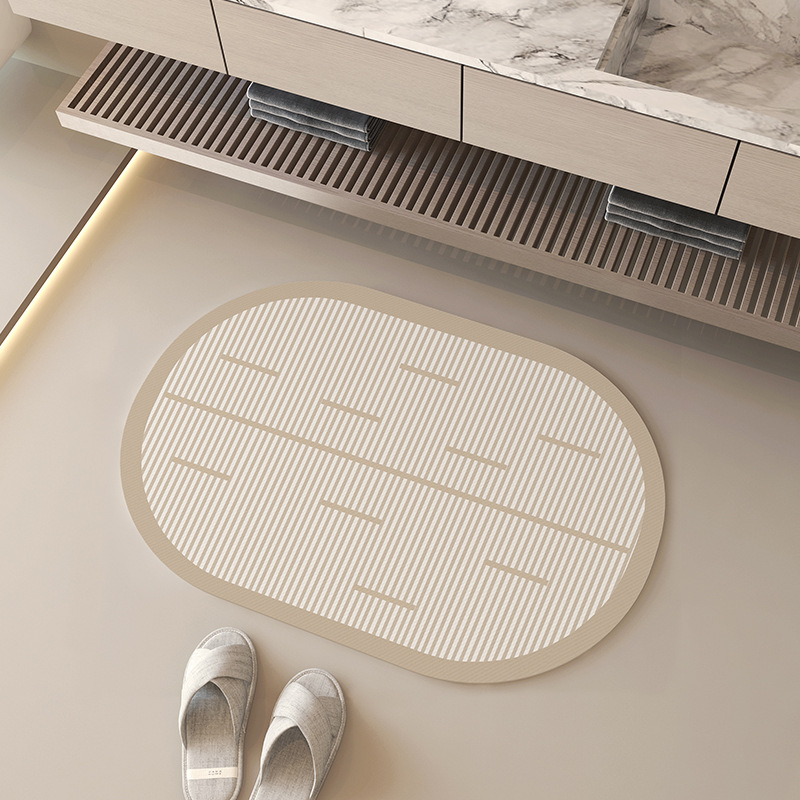 Modern Minimalist Diatomite Bathroom Bath Mat Non-slip Absorbent_voghion.com