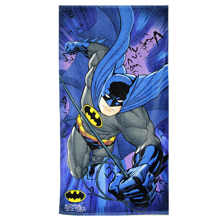 Pure cotton beach towel cross-border manufacturers specialize in anime character Batman printed pure cotton cut velvet bath towel plus size Pure cotton beach towel cross-border manufacturers specialize in anime character Batman printed pure cotton cut velvet bath towel plus size
