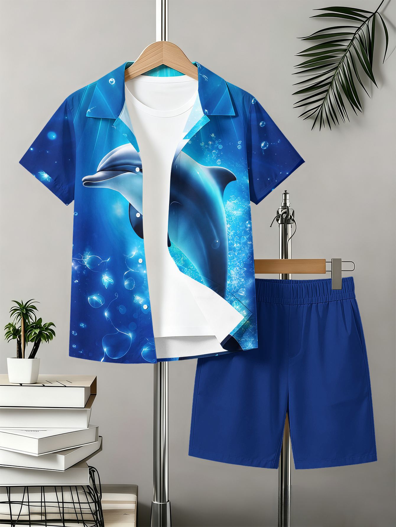 Boys Shirt And Shorts Set With 3d Pattern For Summer Style_voghion.com