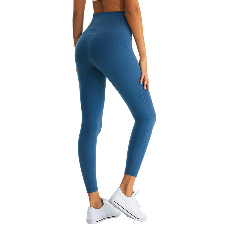 Fitness yoga pantalones de las mujeres cepillado vientre desnudo contracción cintura alta Levantamiento de cadera alto elástico de secado rápido corriendo estiramiento recortado Pantalones deportivos