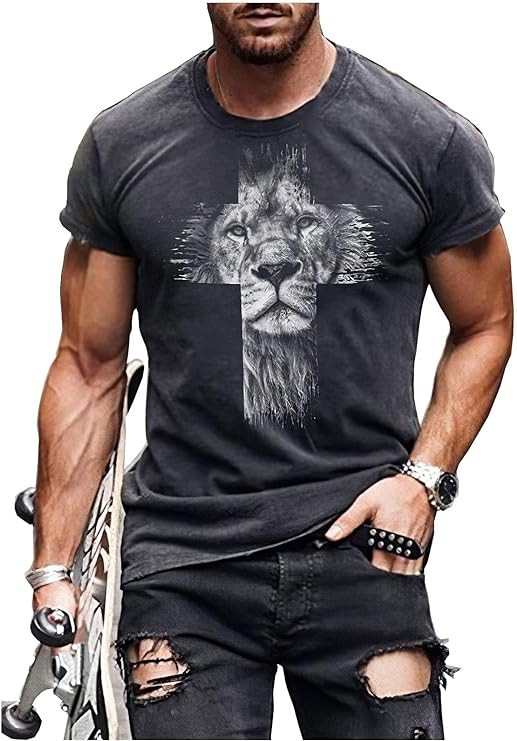 126g Weight Short Sleeve Sleeve Length Regular Sleeve Sleeve Type Polyester Fabric Type Regular Top Length T-shirt Tops Type Casual Occasion Round Neck, Collarless Neckline Slim Fit Type Geometric Pattern Summer Season Men's Gender Printing Design Simple Style Style Men's Geometric Simple Style Round Neck Collarless Short Sleeve Slim Men's T-shirt