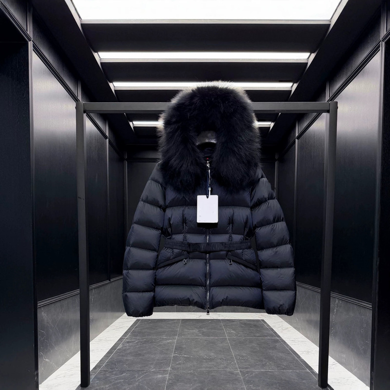 Pure original version with original label, 'Wool Collar' M-brand new women's boed waist-cinching down jacket, fashionable style Pure original version with original label, 'Wool Collar' M-brand new women's boed waist-cinching down jacket, fashionable style