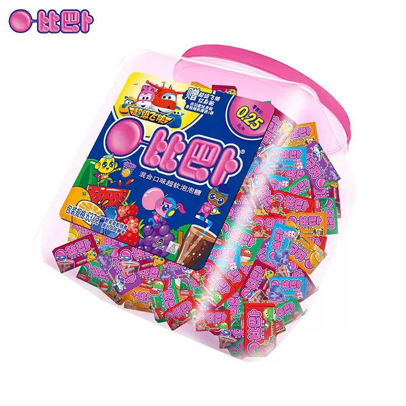 Bubblegum Big Babo 637g Full Carton 6 Drums Soft Cotton Mouthwash Candy Children Nostalgic Creative Snack Colorful Party