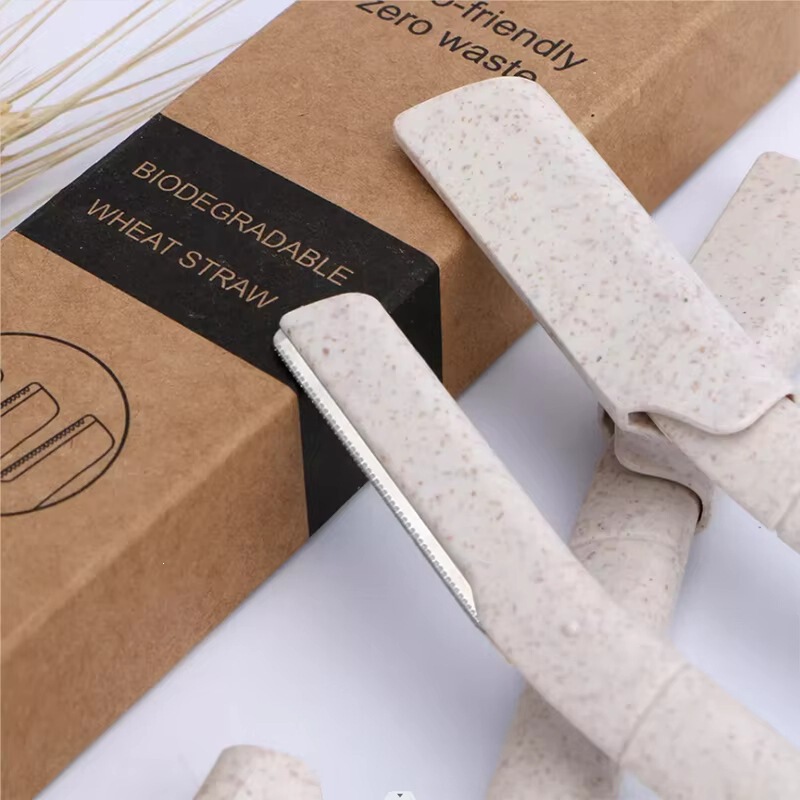 Women's Eco-Friendly Biodegradable Facial Eyebrow Trimmer Made of Wheat Straw Material Razor