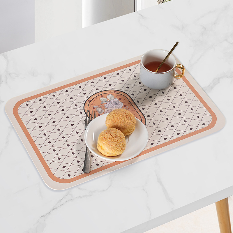 Estera de cuero de lujo ligero nórdico estera de placa antideslizante a prueba de aceite estera de mesa estera de aislamiento térmico estera de tazón antiquemaduras posavasos desechable