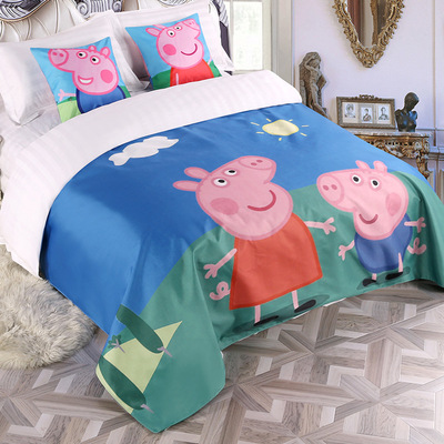 卡通床盖 kitty猫 佩奇 宾馆酒店高档床尾巾床旗床尾垫床盖床尾条