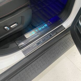 Jietu Traveler Seven-Seater Modification-Specific Carbon Fiber Welcome Pedal, Rear Guard Plate, Shanhai T2 Interior Threshold Strip
