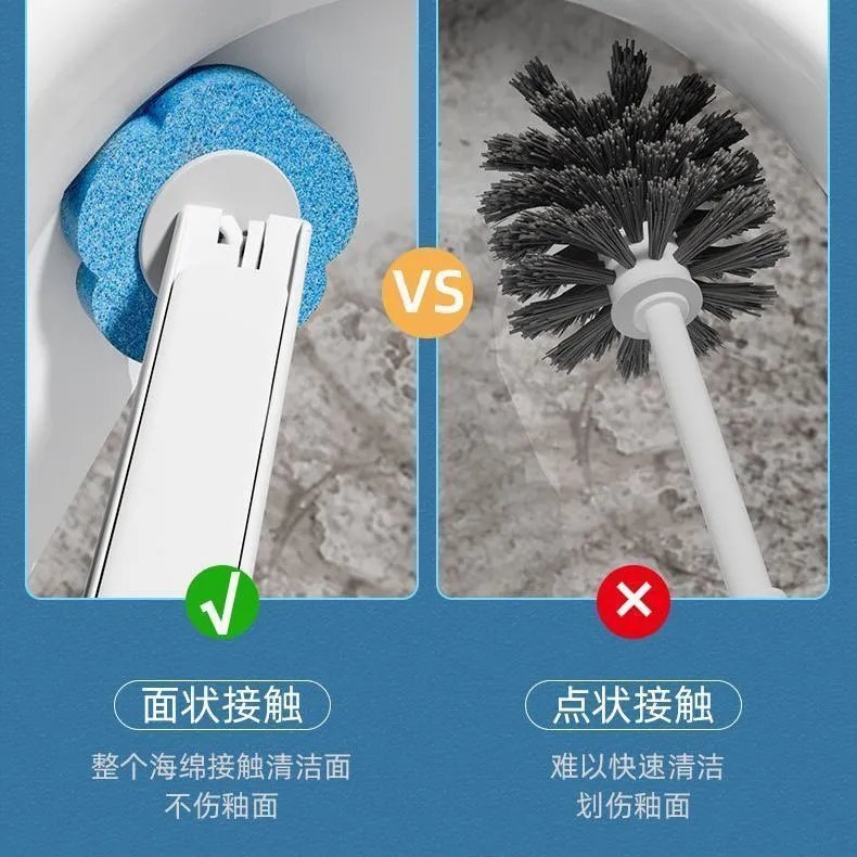 Juego de cepillos de inodoro desechables, cepillo de limpieza, artefacto de inodoro montado en la pared, cabezal de cepillo de inodoro de algodón de repuesto desechable