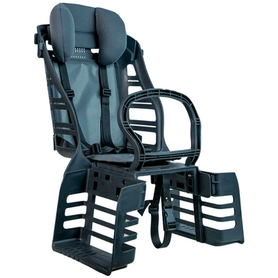 Rear Seat for Young, Middle — Motorcycle child seat - bicycle-headrest-model-five-point-safety-belt-please-note-other-seat-colors-ce-certification-dark-gray-dark-gray-headrest