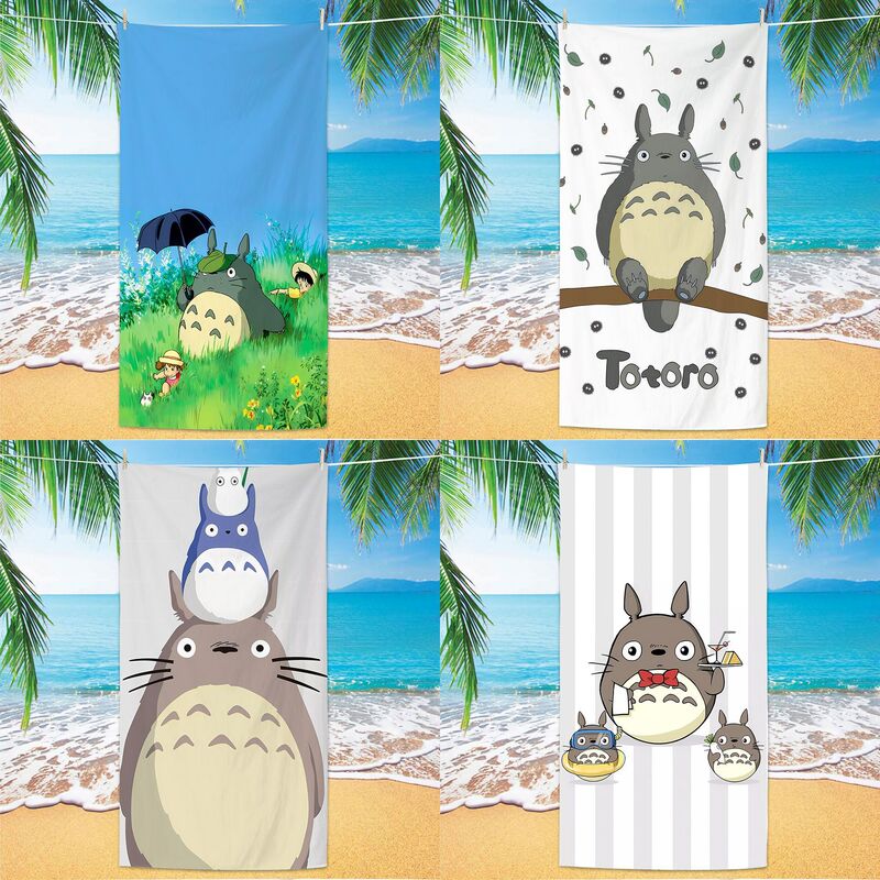 Cross-border Foreign Trade jit Cartoon Totoro Beach Towel Microfiber Digital Printing Quick-drying Beach Bath Towel