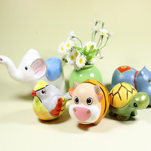 艺铭仙苑手工彩绘木质河马乌龟动物摆件家居装饰品节日创意礼物