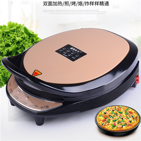 新款大号加深双面悬浮加热家用电饼铛煎烤薄饼机烙饼档锅厂家工厂