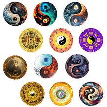 跨境热销新品 彩色创意太极八卦阵 时光宝石水晶玻璃软磁冰箱贴