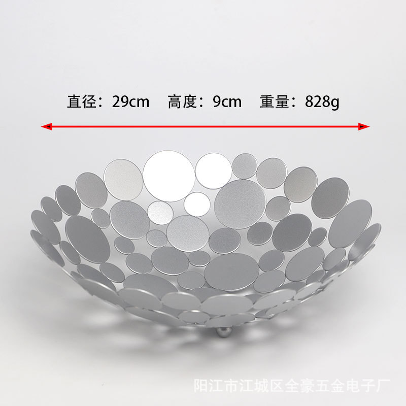 Nordic plato de fruta de hierro redondo sala de estar cesta de frutas merienda cesta de almacenamiento cuenca de frutas cesta de frutas redonda