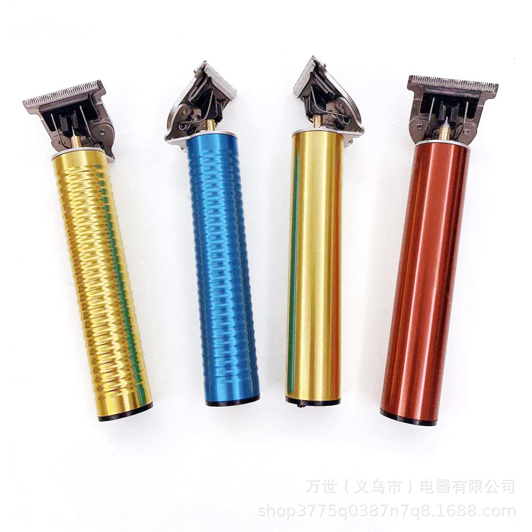 USBT Type Tooth Engraving Oil Head Shaving Buddha Head Retro Hair Salon Engraving Trace Color Full Metal Electric Hair Cutter