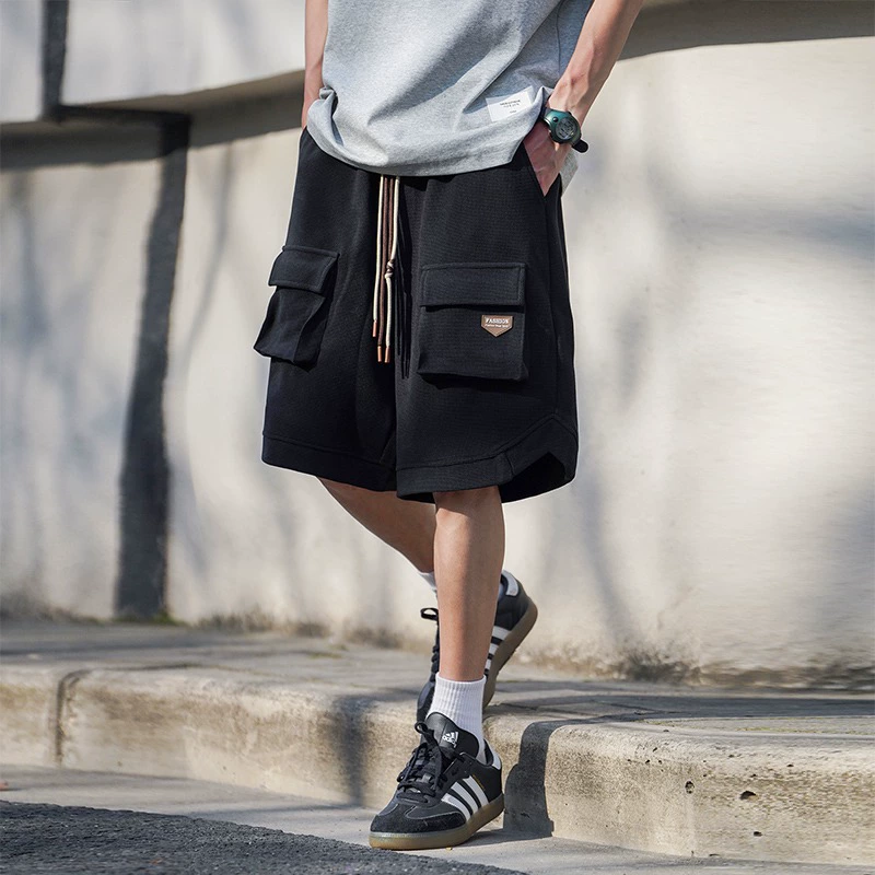 Летние мужские шорты с множеством карманов, большие размеры, свободные и удобные, спортивные и повседневные брюки с завязками на шнурке.