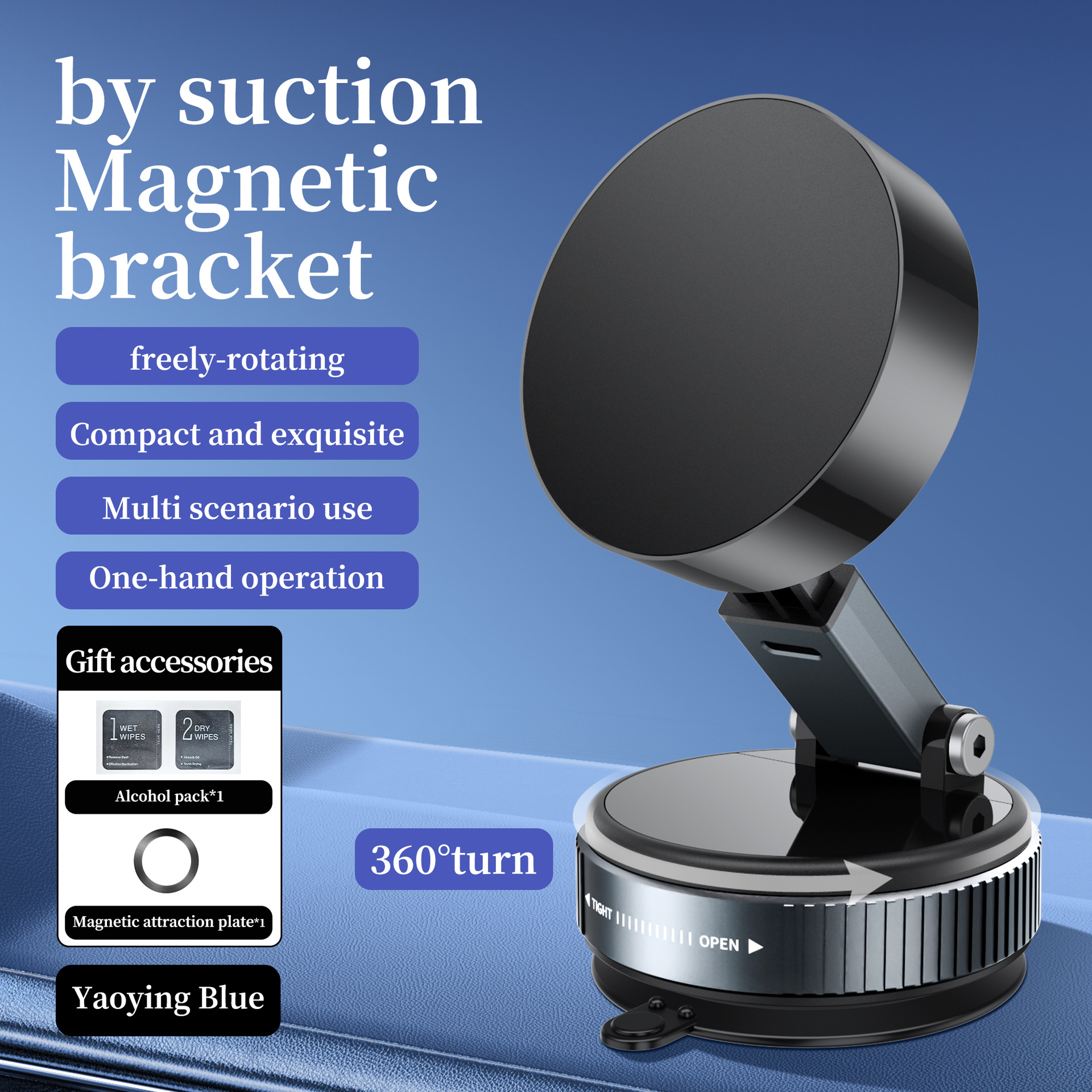 LZV07-Soporte giratorio de ventosa de vacío negro