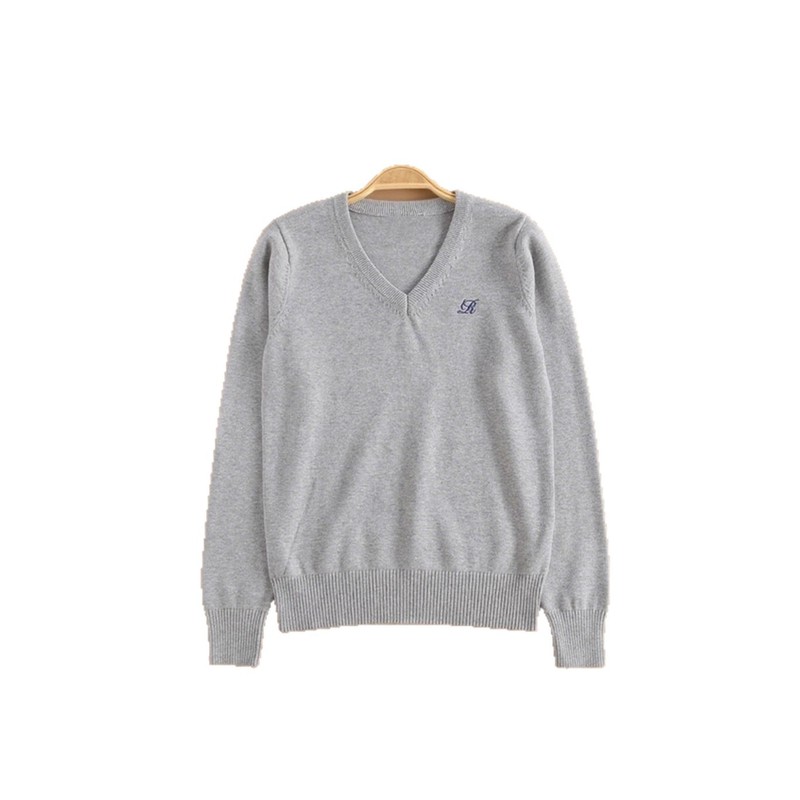 【工場直送】水渓中/JKセーターセットVネックプルオーバー制服刺繍jkニット立体模様|undefined