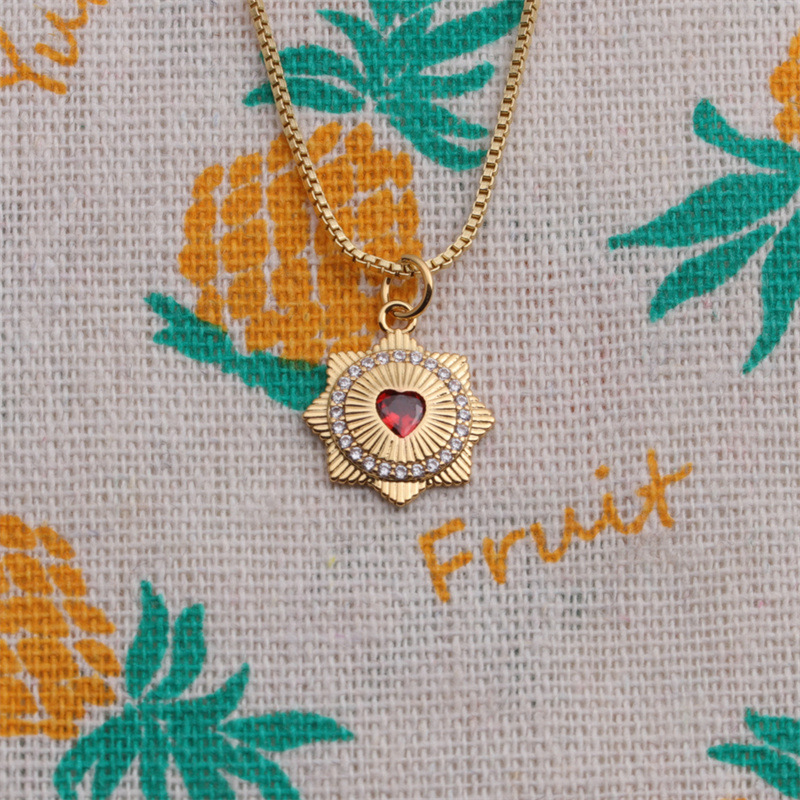 Copper Gold-Plated Zircon Jewelry European and American Cross-Border Retro Turkish Eye Necklace Fema