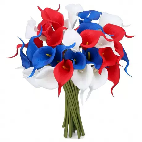 Mixed colors (white/red/sapphire blue)