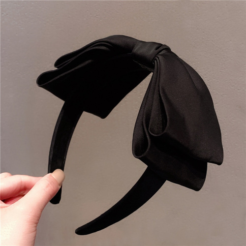 Song Zhiya's same big bow headband, high-end black headwear, Internet celebrity face wash hairpin, women's headband hair accessory
