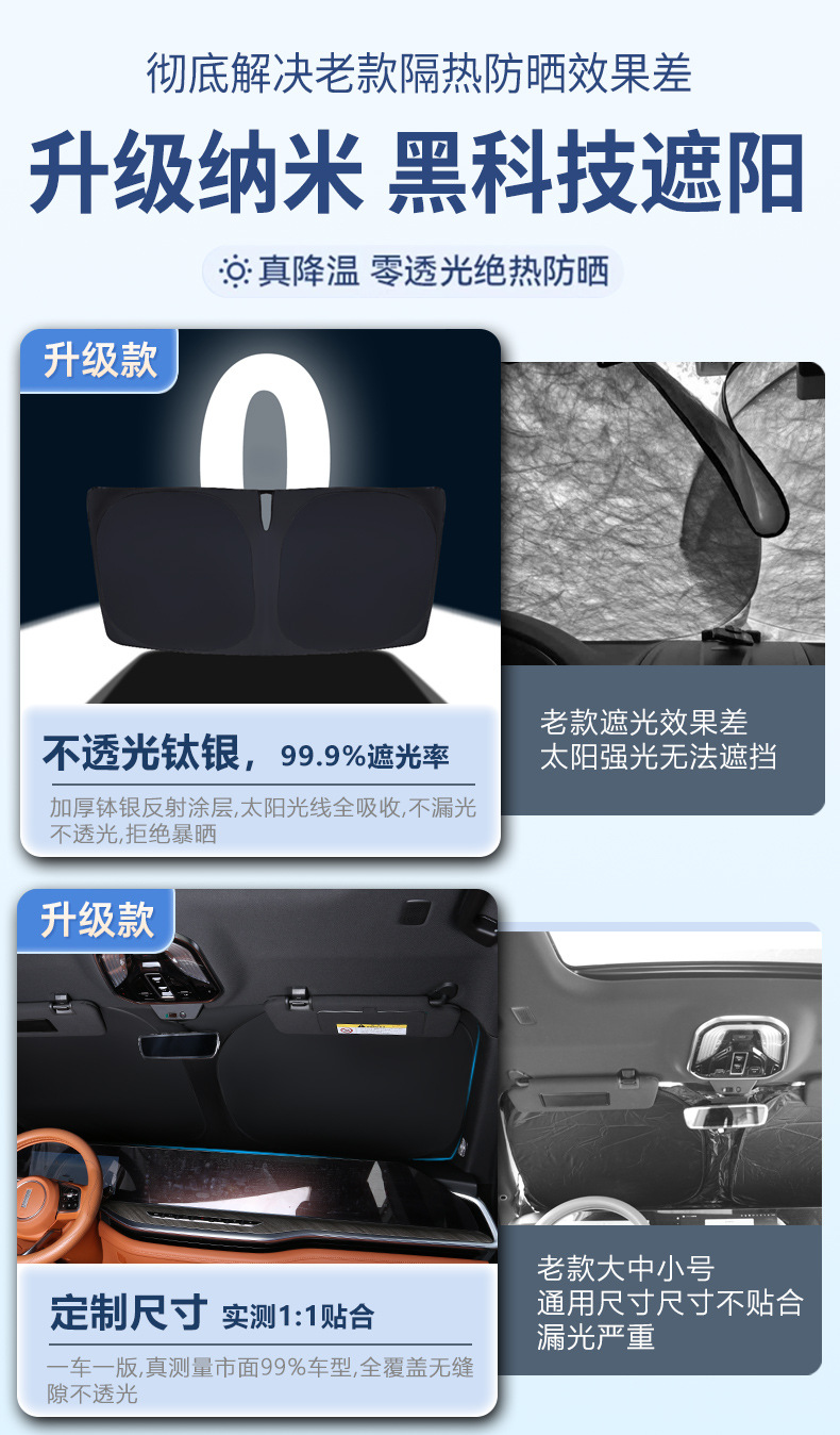 Baic Arcfox T1 Car Sunshade Magnetic Sun Protection and Heat Insulation Car Window Curtain Anti-Glare Sun Visor Car Privacy Panel