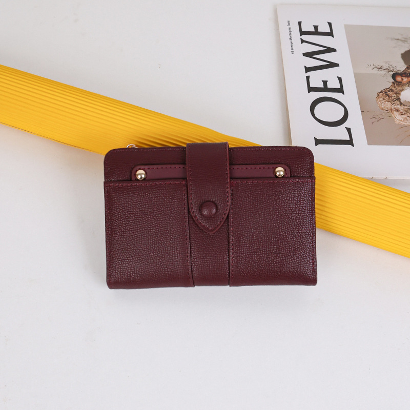 Fábrica de bolso al por mayor bolso de cambio corto de mujer japonés y coreano pequeño fresco bolso de tarjetas multifuncional hebilla cartera multifuncional