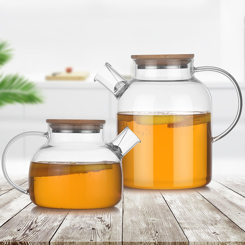 Cold kettle teapot glass high temperature resistant explosion-proof household cold kettle teapot water cup cool white kettle flower teapot