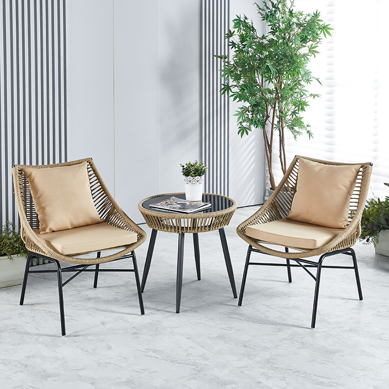 Oliphan yarn woven tables and chairs, indoor and outdoor backrests, casual rattan sofas and chairs, balcony courtyard imitation rattan chairs 2