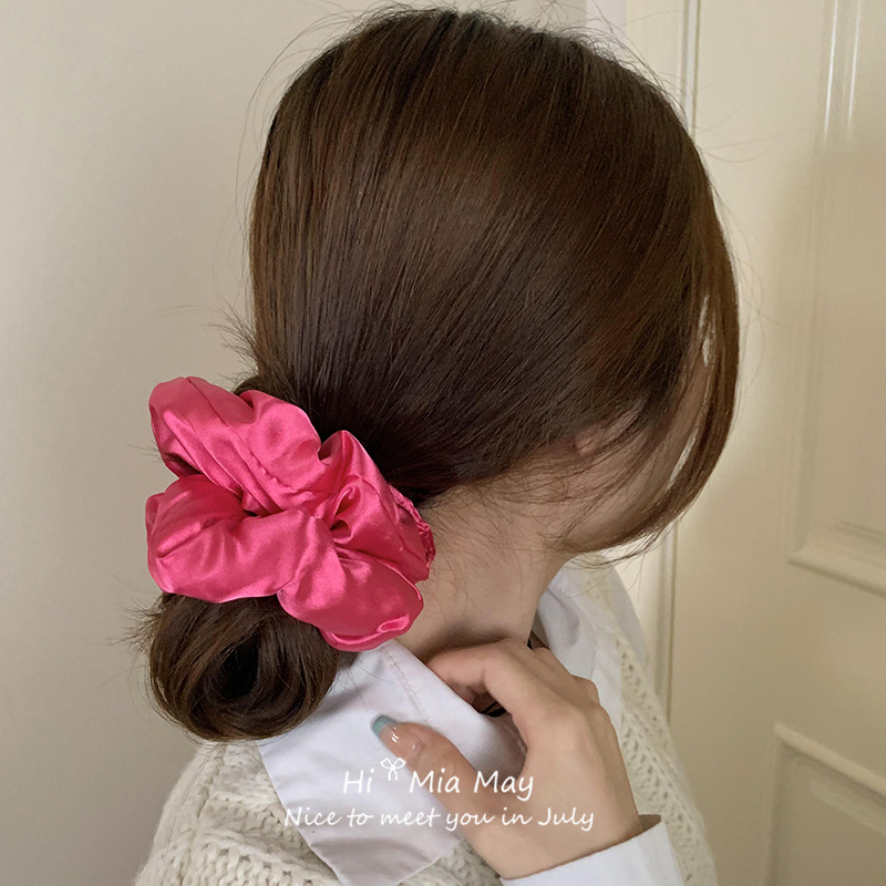 almohada de satén para dormir anillo de cabello de alto nivel coreano relleno de algodón cuerda de cabello bola de cabello