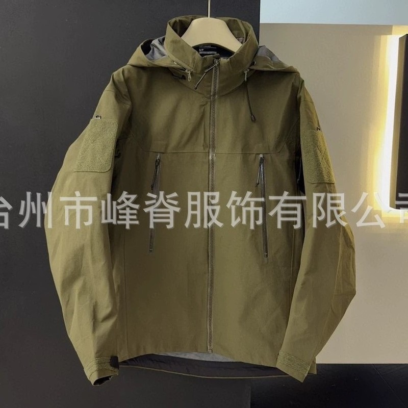 台州鸟家户外硬壳冲锋衣男全溢胶军鸟防风防水连帽外套男女登山服|undefined