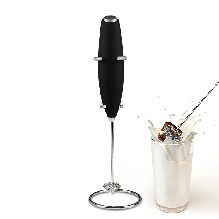 Transfronterizo nuevo soporte de mano de plástico Espumador de leche máquina de espuma de leche eléctrica batería