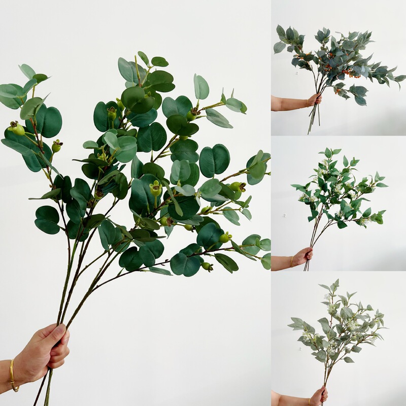 Artificial Flowers with Yang, Shanling Leaves, Wild Hibiscus, Chinese-Style Living Room Dining Table Entrance Display, Outdoor Wedding Hand-Held Bouquet