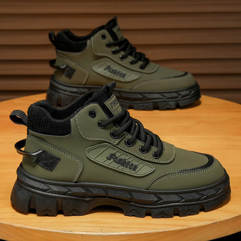 Zapatos de hombre 2026 primavera nuevos zapatos al aire libre de montaña deportes casuales botas Martin anti-deslizante con suela gruesa botas de herramienta de altura image 7