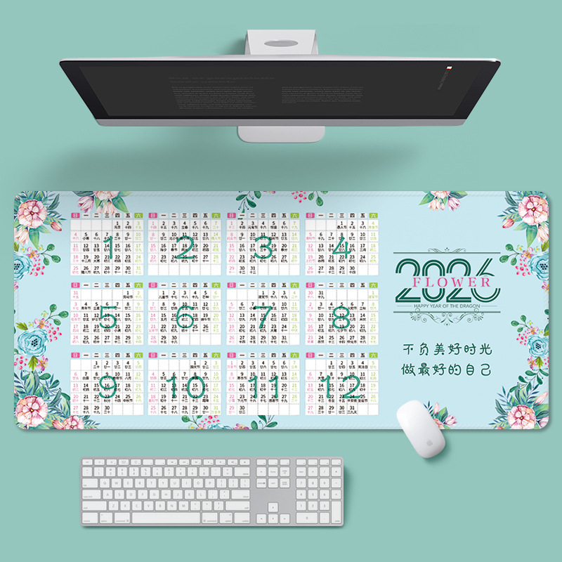 Alfombrilla de Ratón con Calendario del Año del Caballo 2026, Extra Grande, Antideslizante, Lavable, Regalo, Calendario de Oficina, Calendario Anual, Calendario Mensual, Alfombrilla de Escritorio, Venta al por Mayor