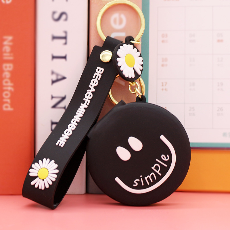 Nuevo espejo redondo pequeño portátil de dibujos animados lindo corazón de niña espejo de maquillaje plegable dormitorio vestidor espejo venta directa de fábrica