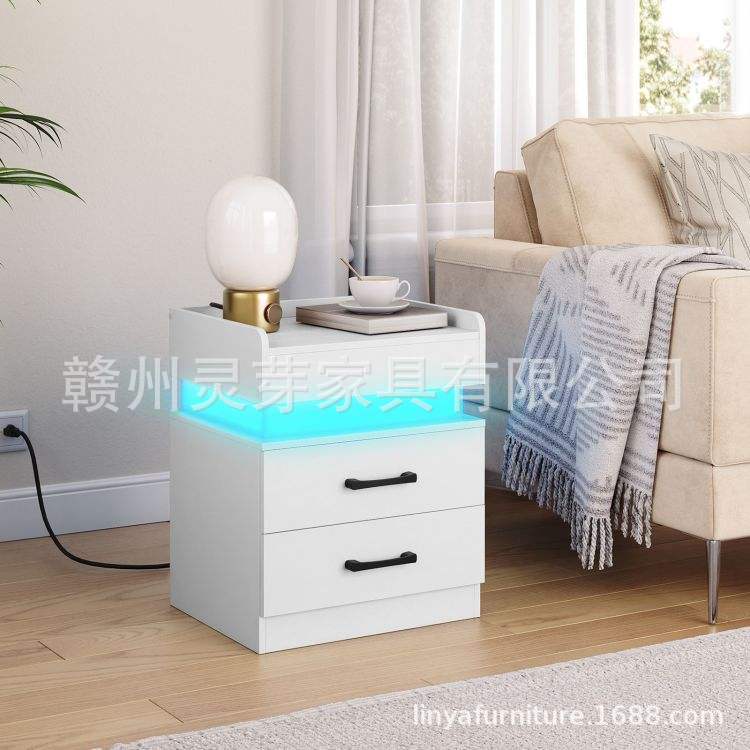 Amazon venta caliente de muebles de tablero con diodos luminosos recargables mesas de cama fábrica de comercio exterior al por mayor