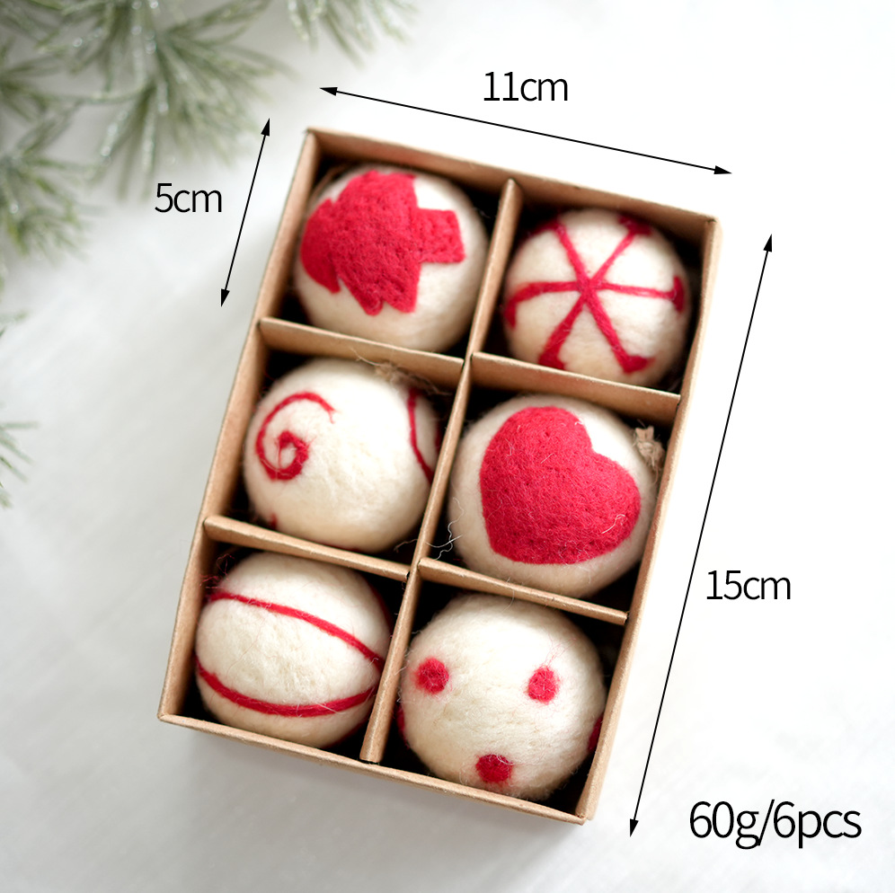 Bola de lana caja decorativa BOLA DE Navidad patrón de dibujos animados árbol de Navidad colgante Regalo De vacaciones decoración de la ventana color mezclado